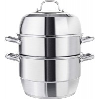 11.8 Inches (30cm) Heavy-Duty Stainless-Steel Steamer Pot, 3 Tier Food Stacked Stream Set